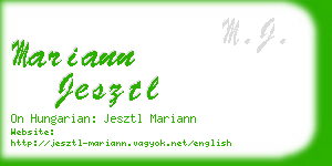 mariann jesztl business card